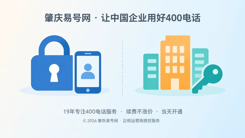 扁平化插画，左右对比式构图，左侧深蓝锁与手机代表个人控制，右侧暖橙建筑与钥匙代表企业统一管理